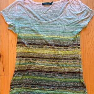 Striped Green and Black Women's Top